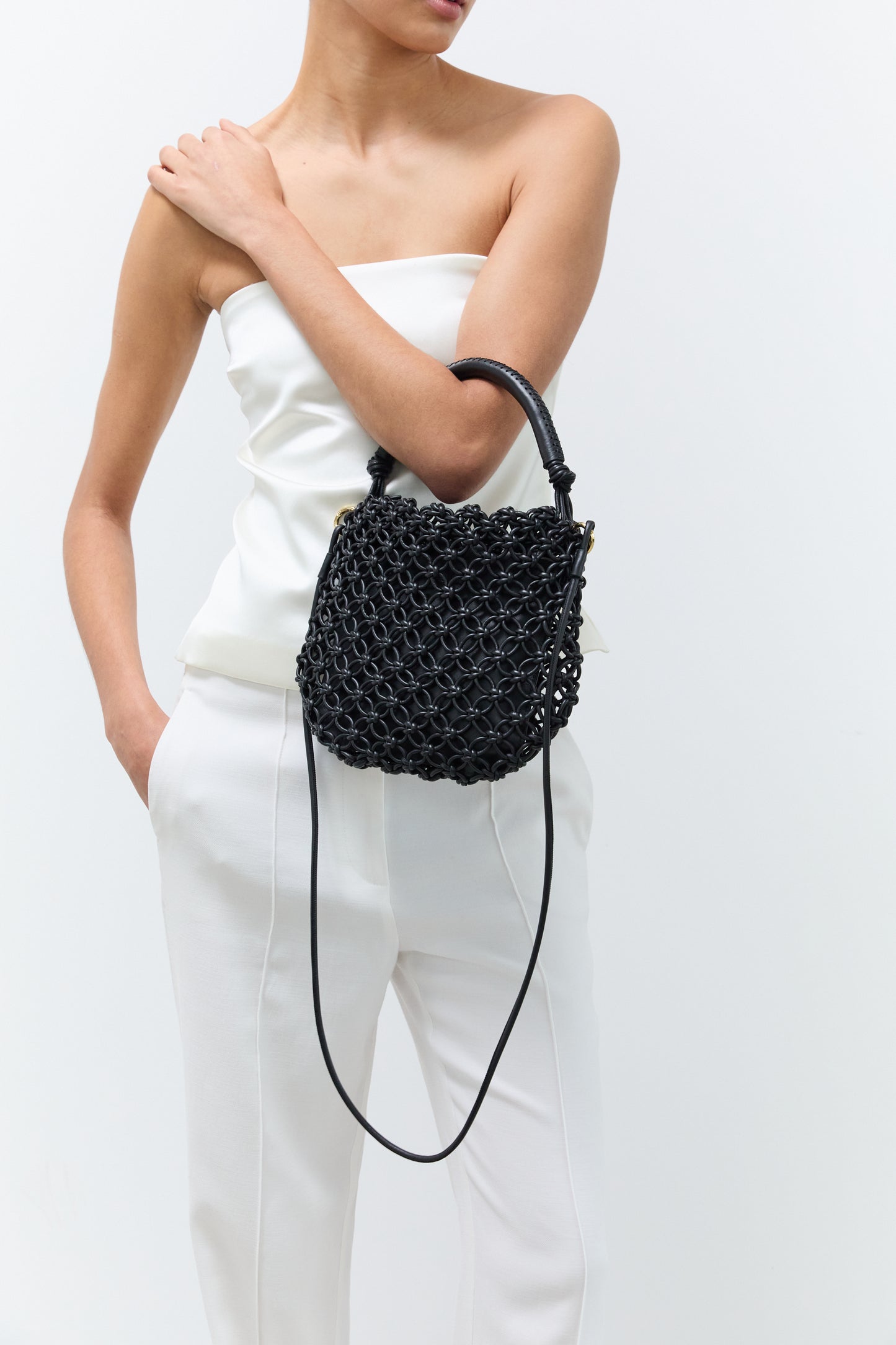 Mini Flower Bag in Black