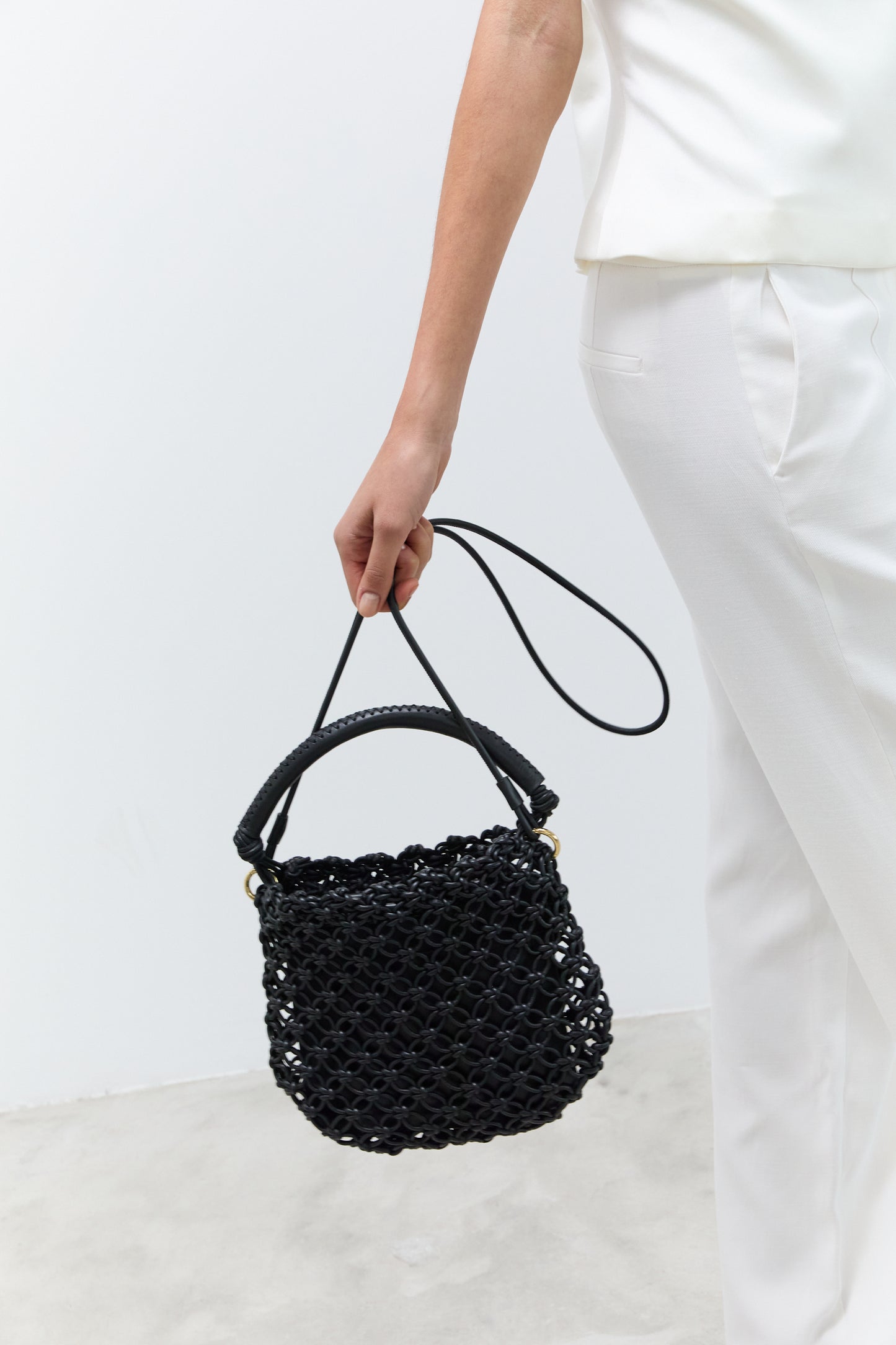 Mini Flower Bag in Black